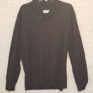 Hawker Rye Mens Hawker Rye Shawl Collar Sweater Size Large Gray